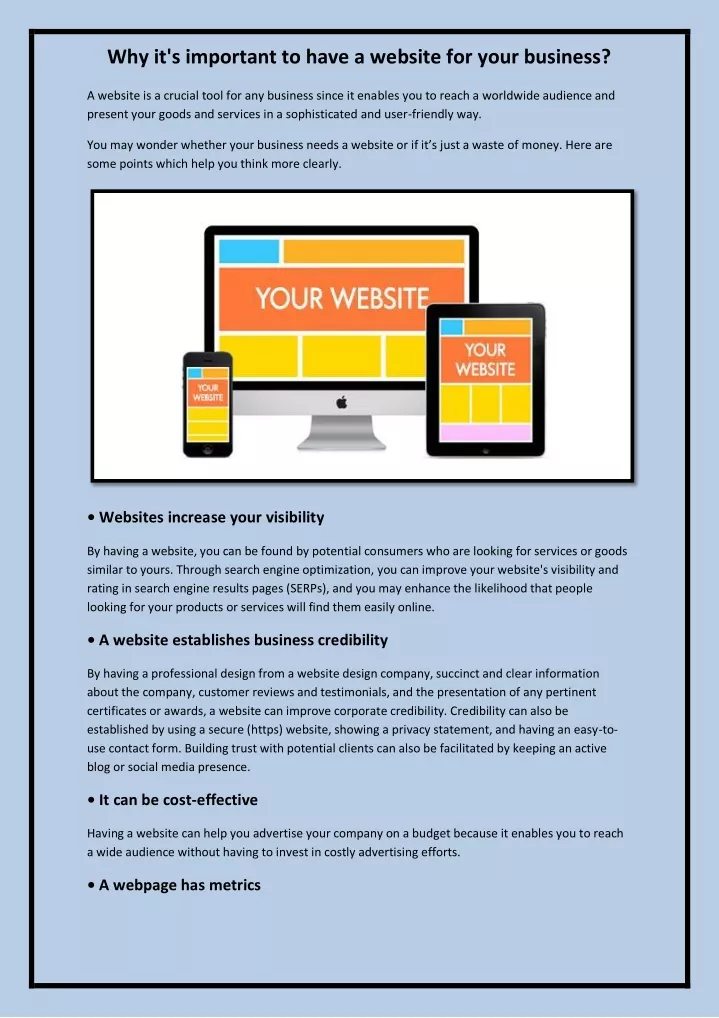why it s important to have a website for your