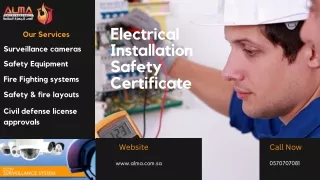 Electrical Wiring And  Installation safety certificate in Saudi Arabia