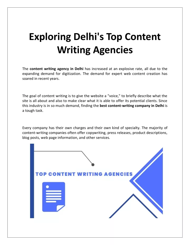 exploring delhi s top content writing agencies