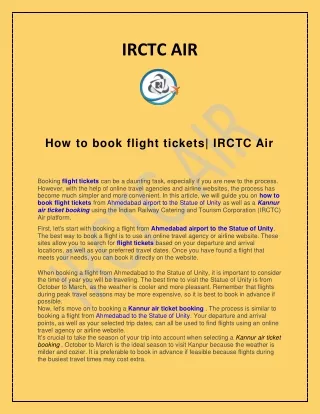 How to book flight tickets| IRCTC Air