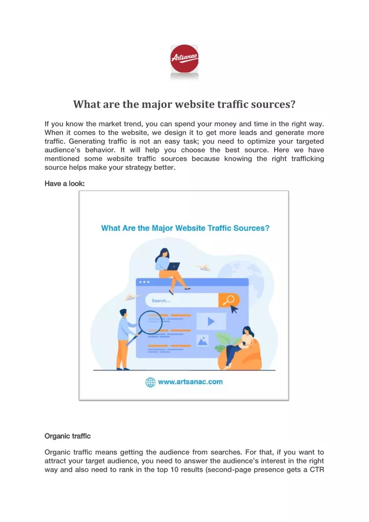 what are the major website traffic sources