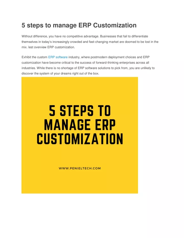 5 steps to manage erp customization