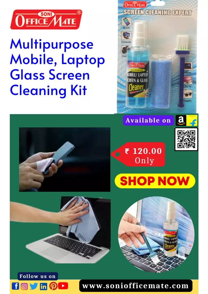 multipurpose mobile laptop glass screen cleaning