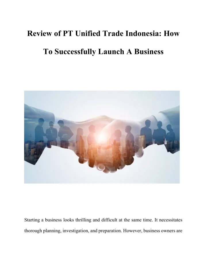 review of pt unified trade indonesia