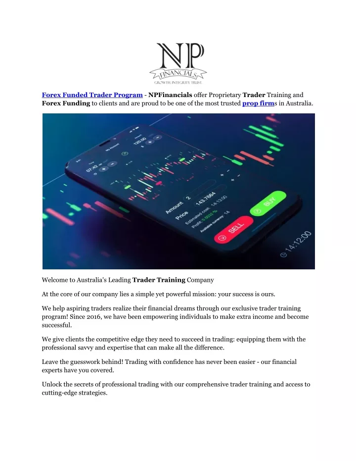 forex funded trader program npfinancials offer
