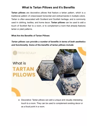 what is tartan pillows and it s benefits