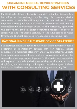 Medical Device Consulting Solutions that are Innovative