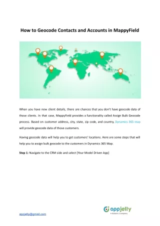how to geocode contacts and accounts in mappyfield