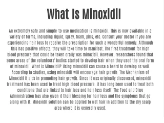 Minoxidil facet consequences