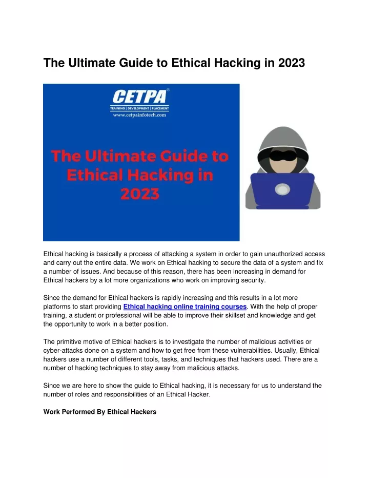 PPT - The Ultimate Guide To Ethical Hacking In 2023 PowerPoint ...