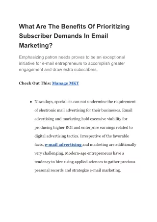 What Are The Benefits Of Prioritizing Subscriber Demands In Email Marketing