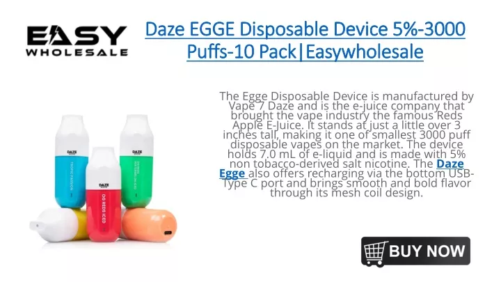 daze egge disposable device 5 3000 puffs 10 pack easywholesale