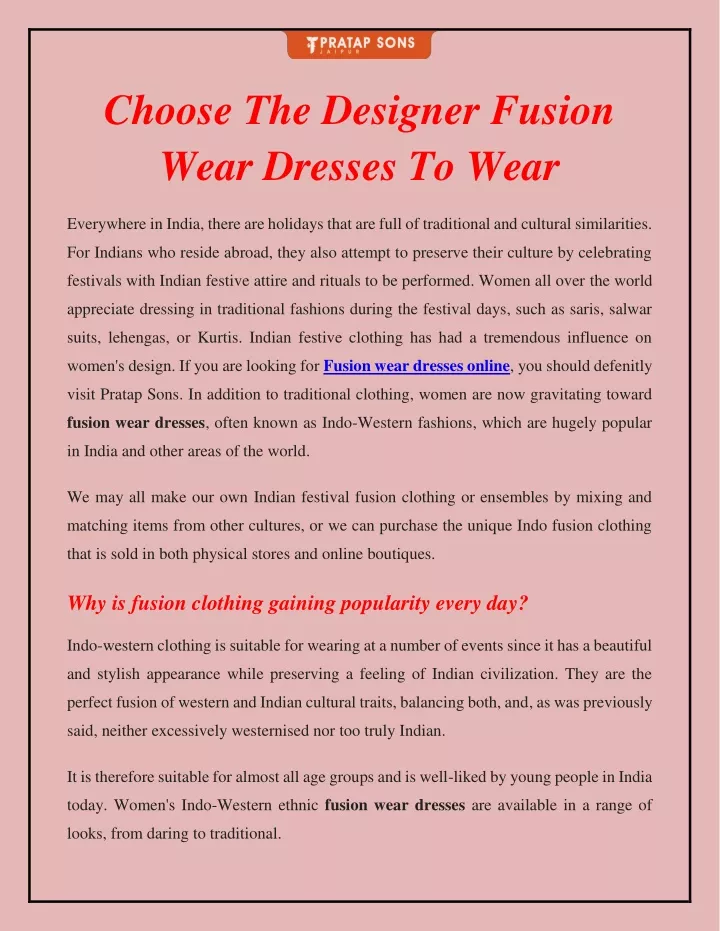 choose the designer fusion wear dresses to wear