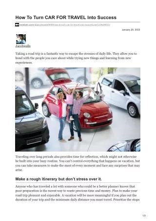 how to turn car for travel into success