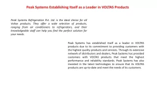 peak systems establishing itself as a leader