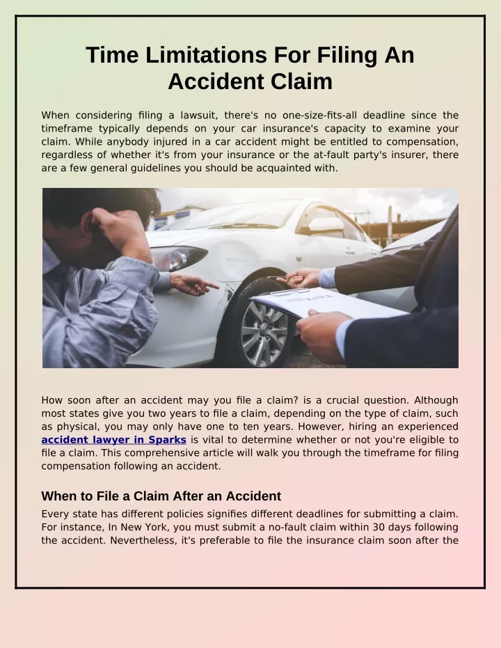 time limitations for filing an accident claim