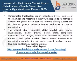 Concentrated Photovoltaic Market Size