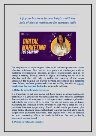 Lift your business to new heights with the help of digital marketing for startups India