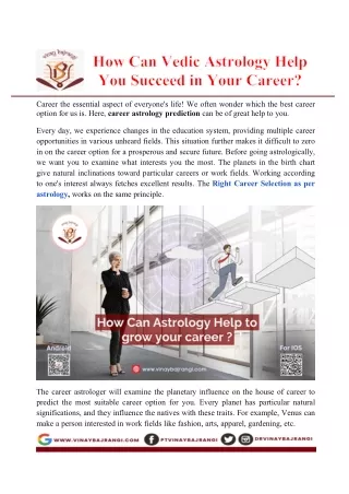 How Can Vedic Astrology Help You Succeed in Your Career?