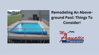 remodeling an above ground pool things to consider