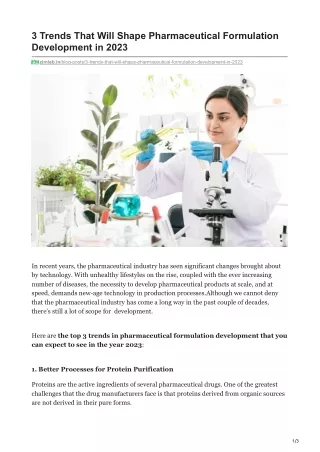 3 trends that will shape pharmaceutical