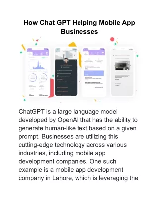 how chat gpt helping mobile app businesses