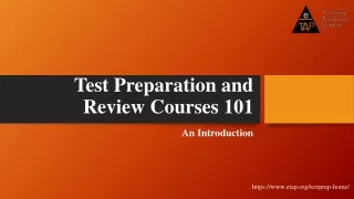 Test Preparation and Review Courses 101