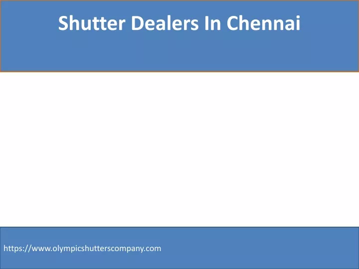 shutter dealers in chennai