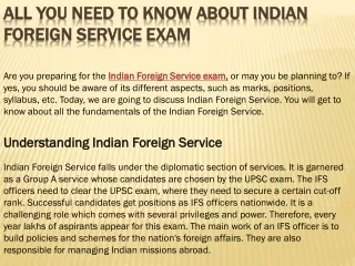 all you need to know about indian foreign service exam