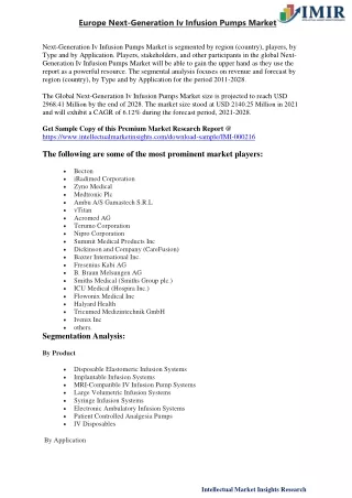 europe next generation iv infusion pumps market