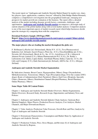 the recent report on androgens and anabolic
