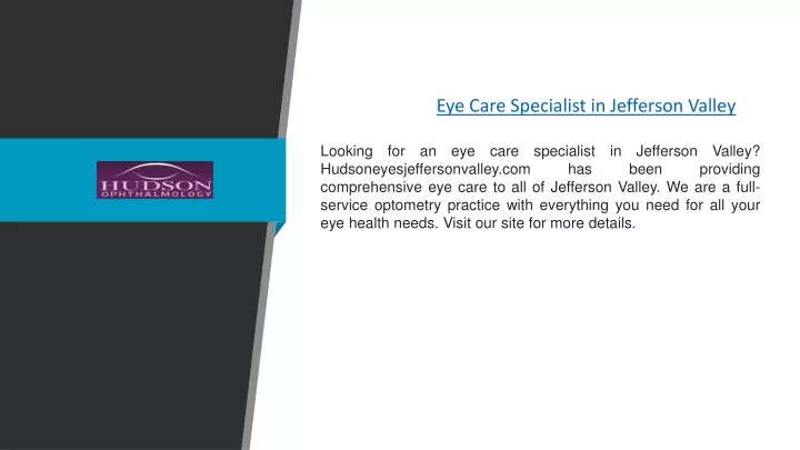 eye care specialist in jefferson valley