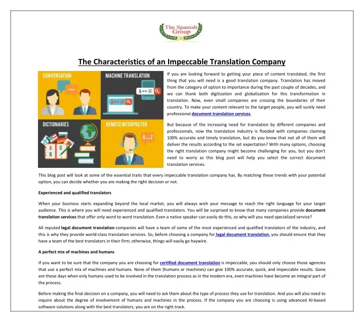 the characteristics of an impeccable translation