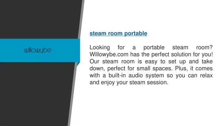 steam room portable looking for a portable steam