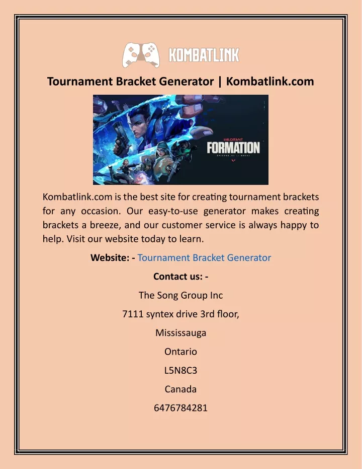 tournament bracket generator kombatlink com