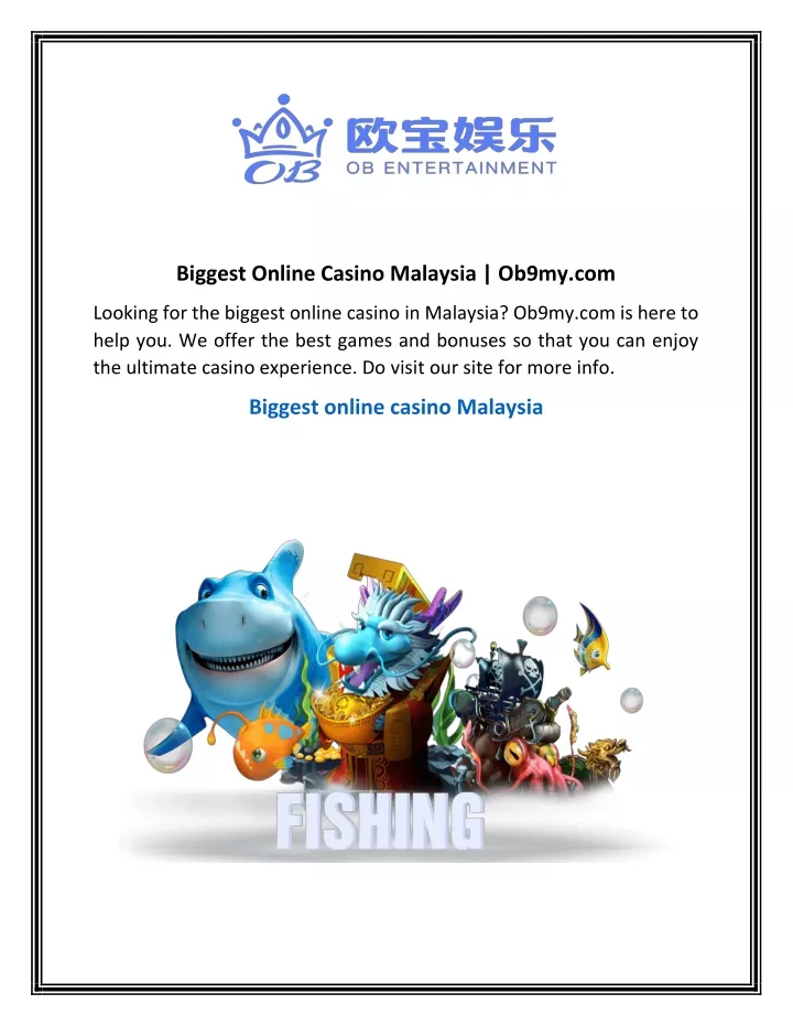 biggest online casino malaysia ob9my com