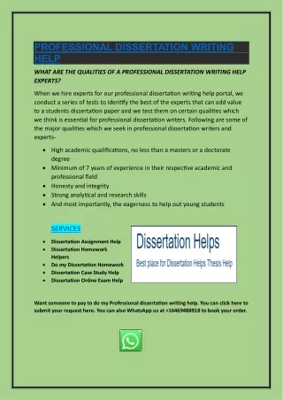 professional dissertation writing assistance at dissertationhelps.com