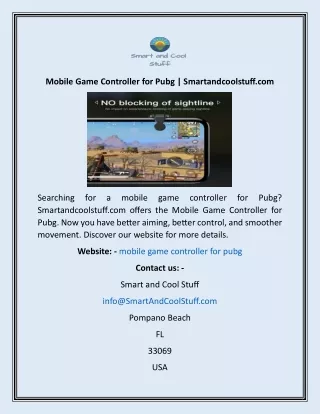 Mobile Game Controller for Pubg  Smartandcoolstuff.com