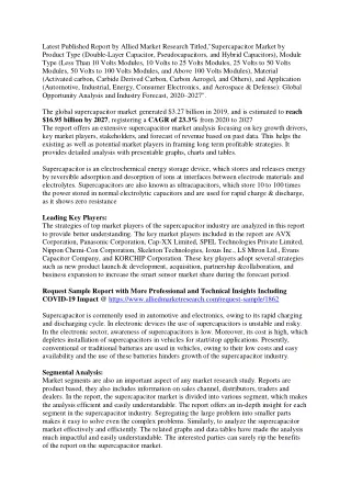 latest published report by allied market research