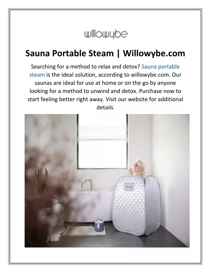sauna portable steam willowybe com