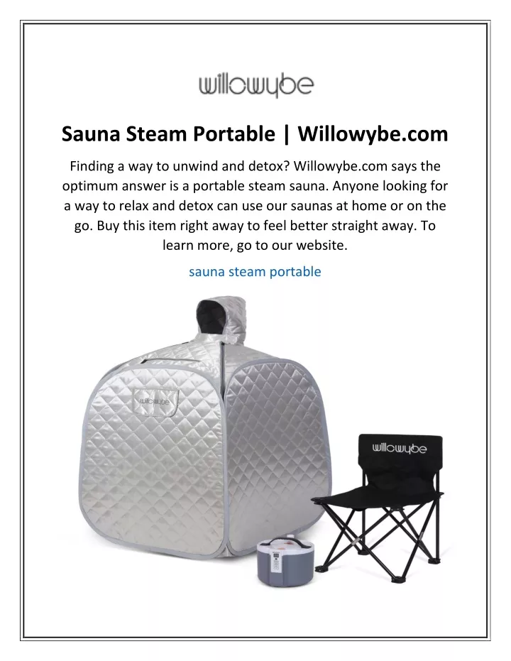 sauna steam portable willowybe com