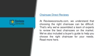 Chainsaw Direct Reviews  Reviewsconsults.com