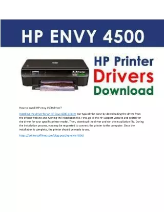 How to install HP envy 4500 driver?
