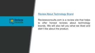 Review About Technology Brand  Reviewsconsults.com