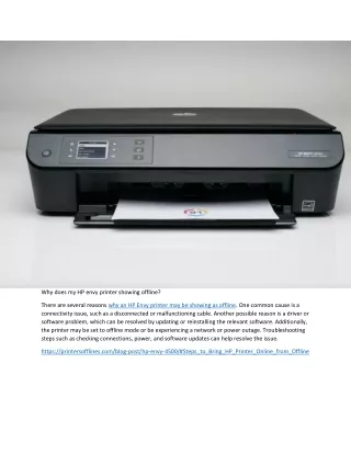 Why does my HP envy printer showing offline?