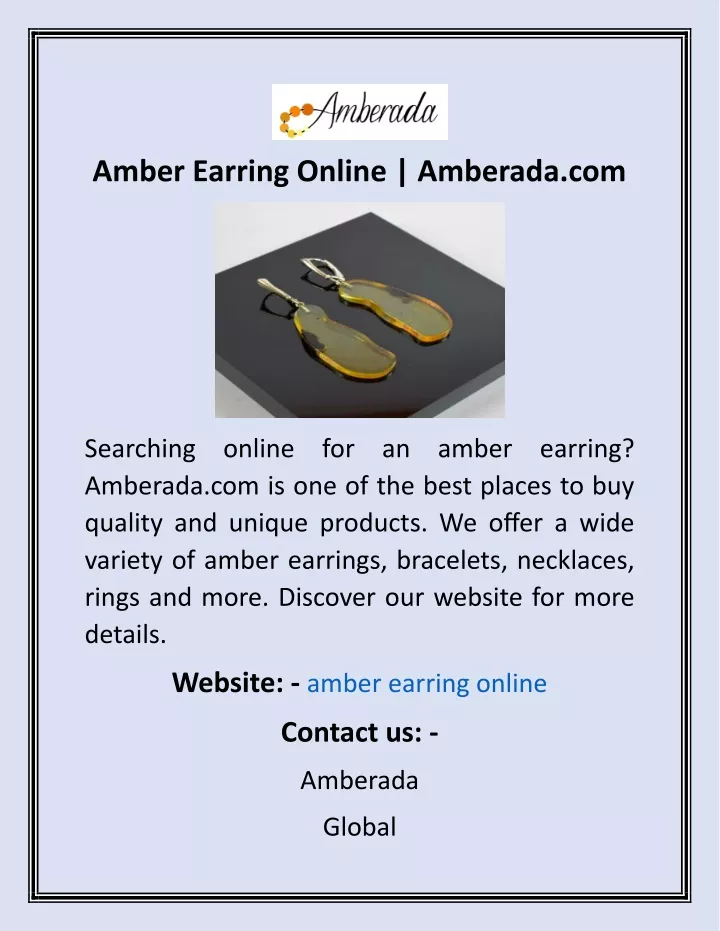 amber earring online amberada com