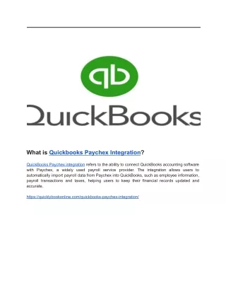 what is quickbooks paychex integration