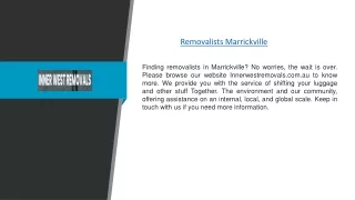 Removalists Marrickville | Innerwestremovals.com.au