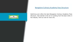 Bangalore Culinary Academy Fees Structure | Askihmca.com