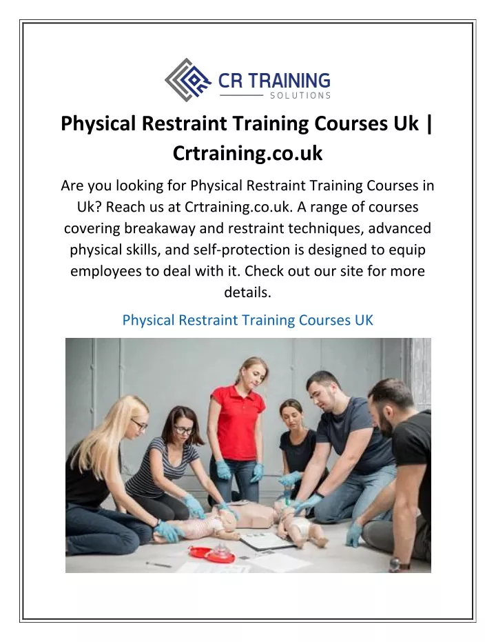 physical restraint training courses uk crtraining